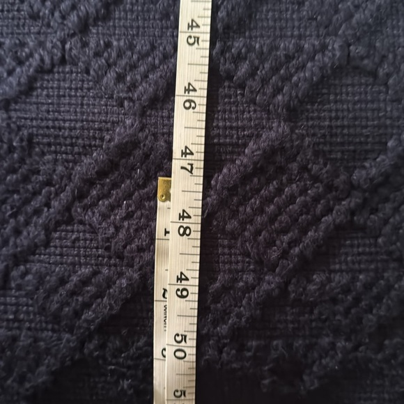 Brentwood Elegant Blue Woven Cotton Textured Square Throw Pillow - Picture 7 of 8